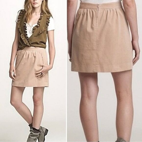 NWOT J. Crew Corduroy Khaki Pocket Mini Skirt, Size 10 - Picture 1 of 11
